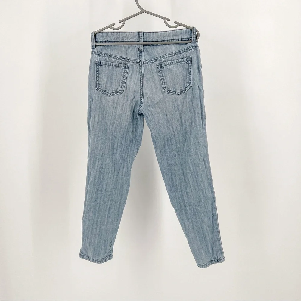 Gymboree Embroidered Heart Flower Snail Chambray Blue Jeans Girls